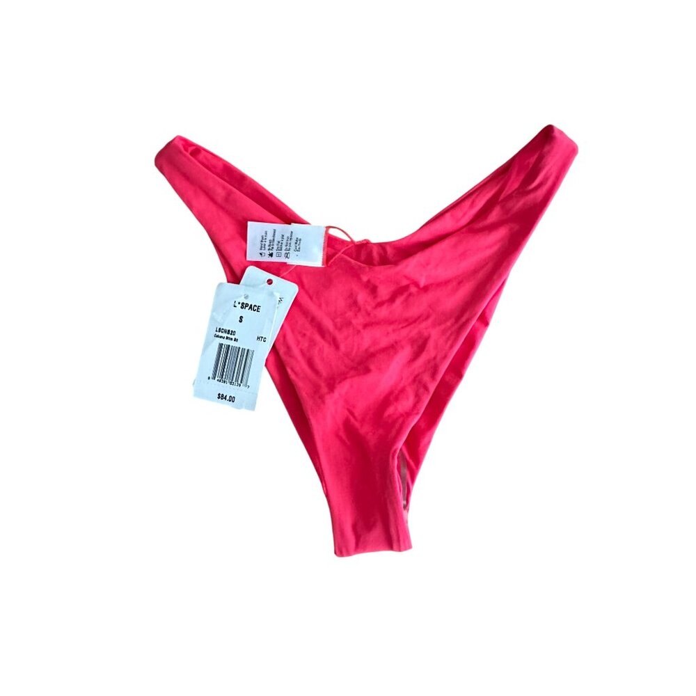 LSpace Womens High-Cut Bikini Bottoms Vibrant Pink Swimsuit Swimwear NWT Beach